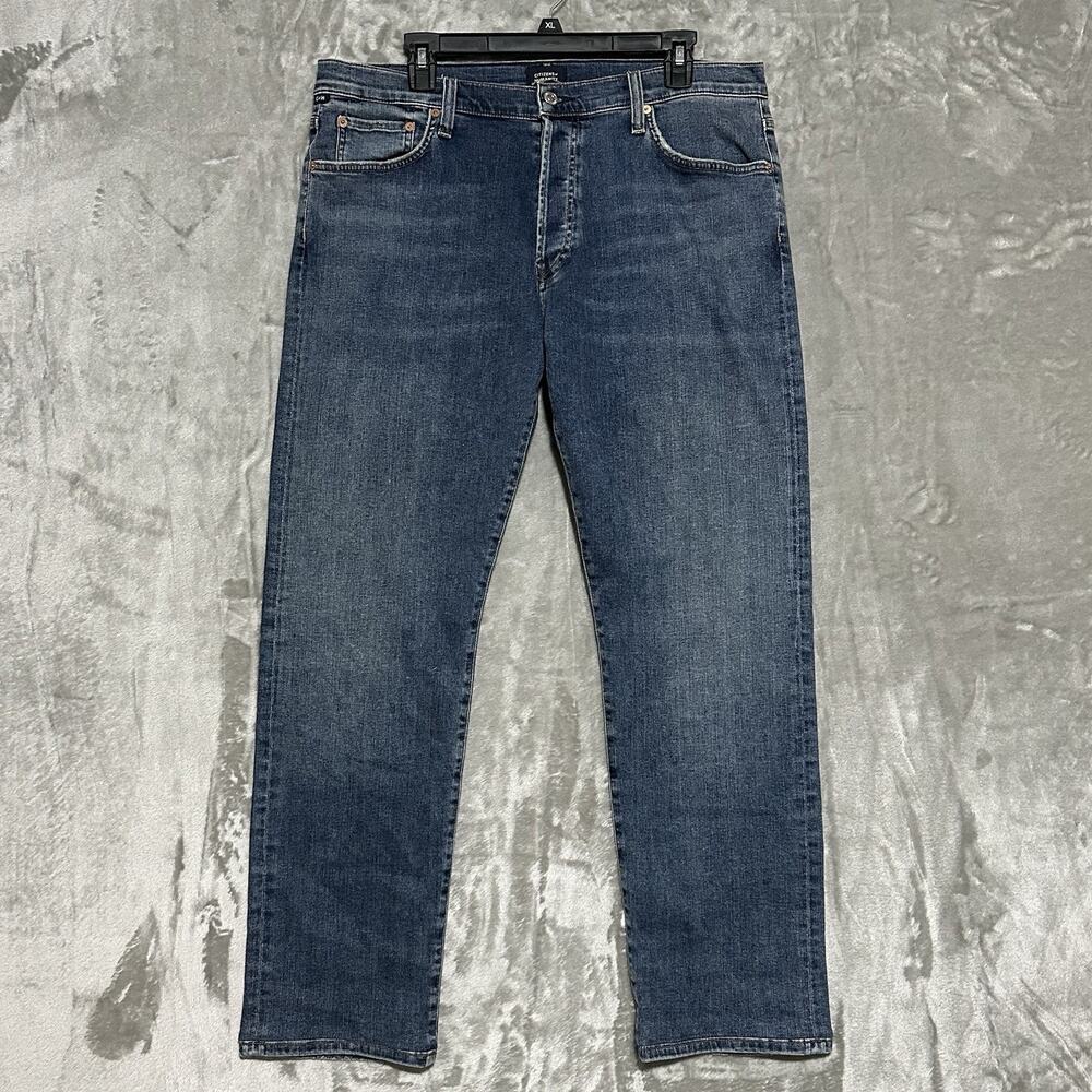 Citizens of Humanity The Adler Mens Straight Leg Jeans Size 36 Blue Button Fly